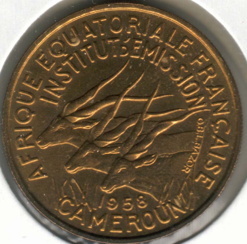 cameroon 25 francs 1958